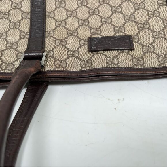GUCCI GG Supreme Tote Bag PVC Beige - Picture 9 of 15
